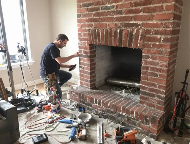Brea Chimney Sweep specialist finalizing chimney liner service in Brea, CA