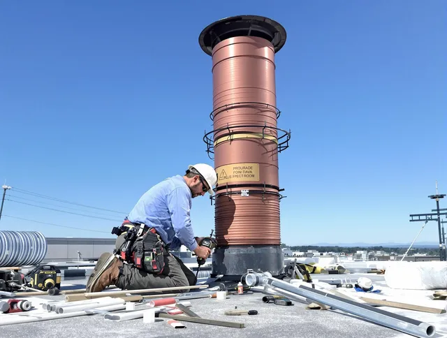 Installed chimney liner by Brea Chimney Sweep in Brea, CA