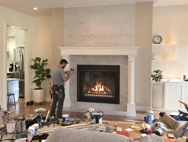 Newly installed fireplace by Brea Chimney Sweep in Brea, CA